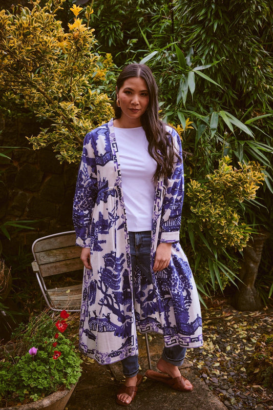 One Hundred Stars Duster Jacket Giant Willow Blue