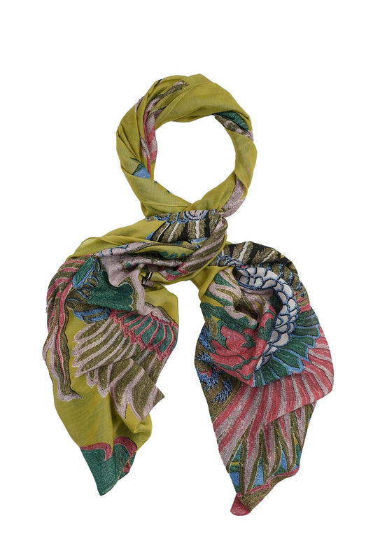 picture of One Hundred Stars Scarf - Crane Olive - Number Two - womens - fashion - accessories - One Hundred Stars 1