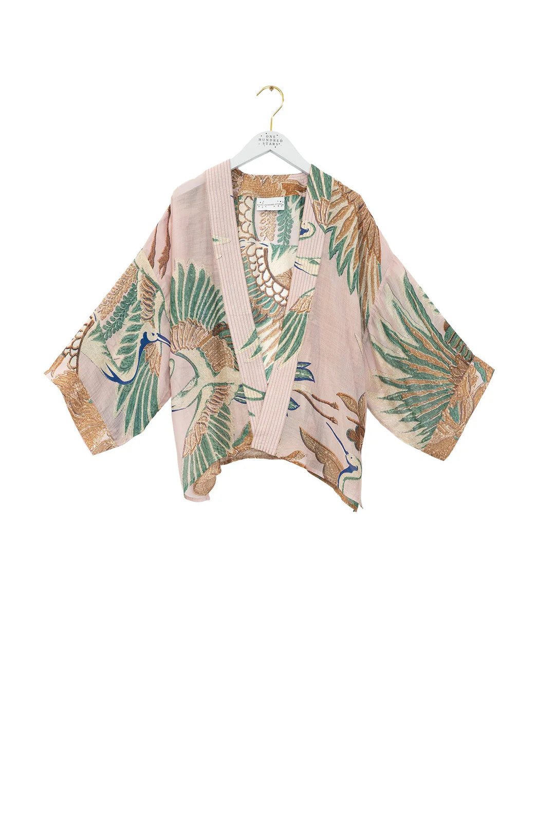 picture of One Hundred Stars Kimono Crane Plaster Pink - Number Two - womens - fashion - clothing - One Hundred Stars 4