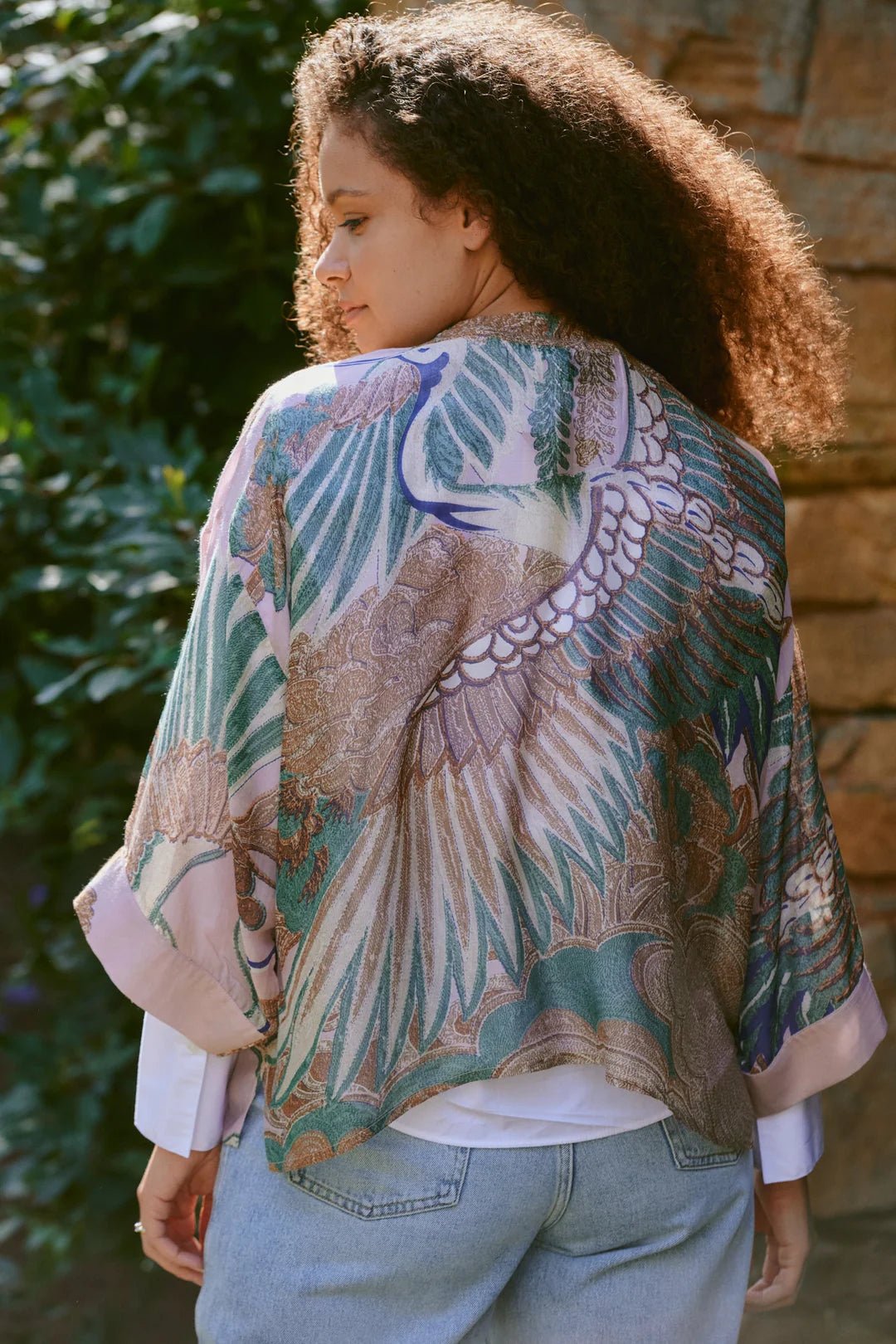 picture of One Hundred Stars Kimono Crane Plaster Pink - Number Two - womens - fashion - clothing - One Hundred Stars 3