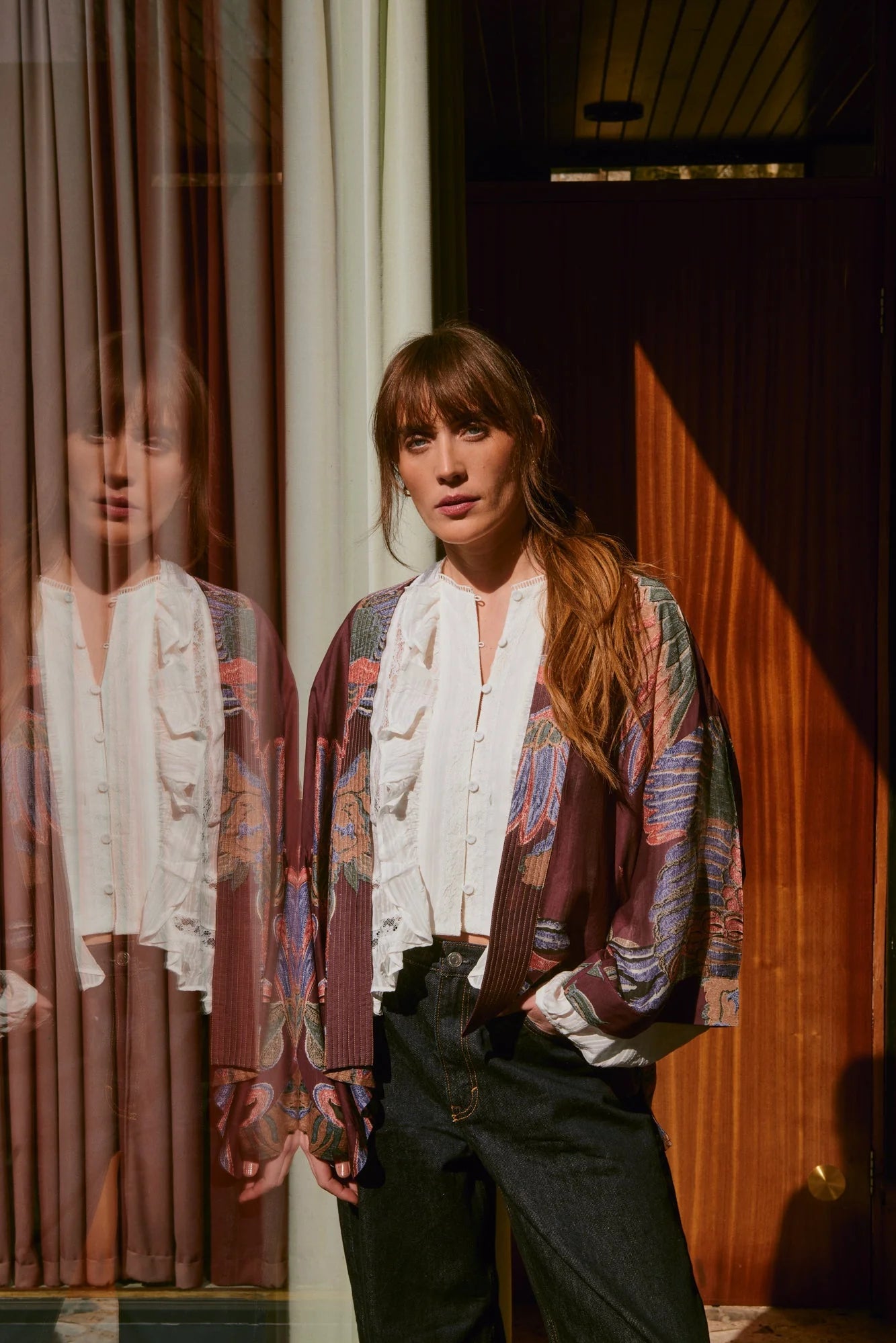 picture of One Hundred Stars Kimono Crane Plum - Number Two - womens - fashion - clothing - One Hundred Stars 2