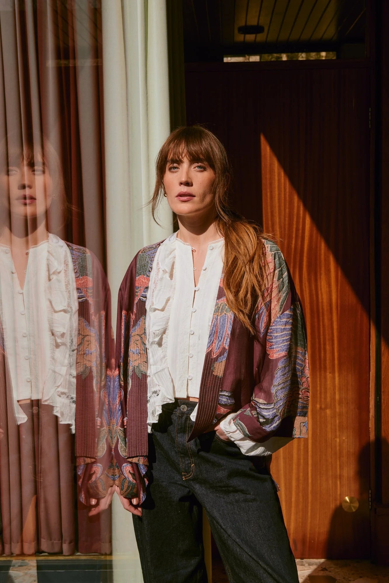 picture of One Hundred Stars Kimono Crane Plum - Number Two - womens - fashion - clothing - One Hundred Stars 1