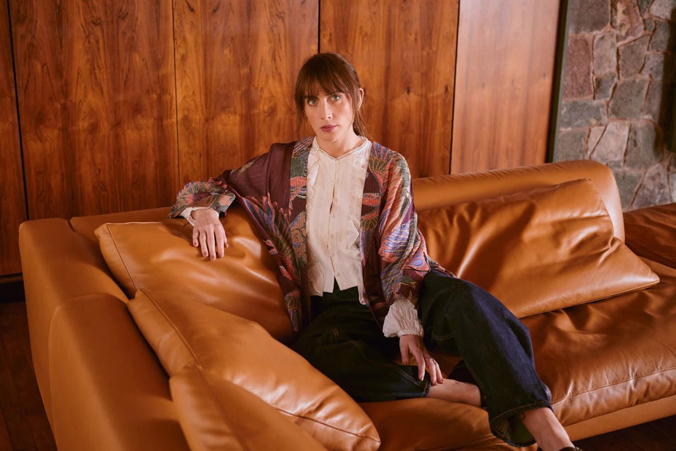 picture of One Hundred Stars Kimono Crane Plum - Number Two - womens - fashion - clothing - One Hundred Stars 10