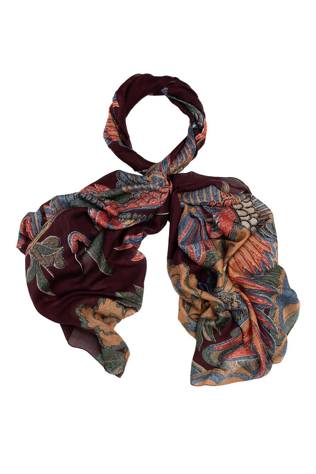 picture of One Hundred Stars Scarf Crane Plum - Number Two - womens - fashion - accessories - One Hundred Stars 3
