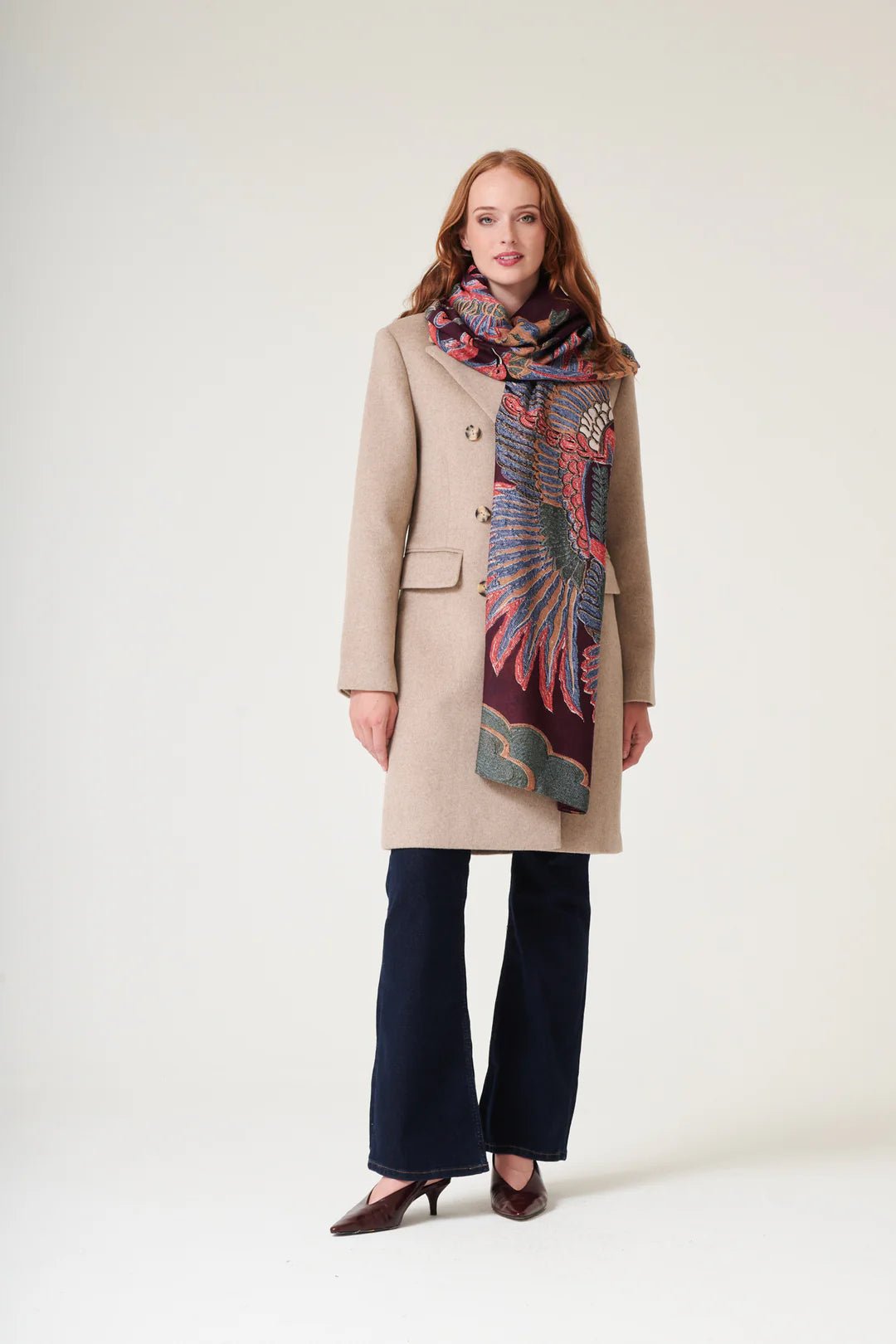 picture of One Hundred Stars Scarf Crane Plum - Number Two - womens - fashion - accessories - One Hundred Stars 2