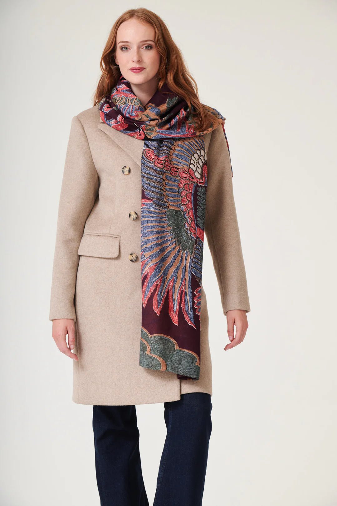 picture of One Hundred Stars Scarf Crane Plum - Number Two - womens - fashion - accessories - One Hundred Stars 1