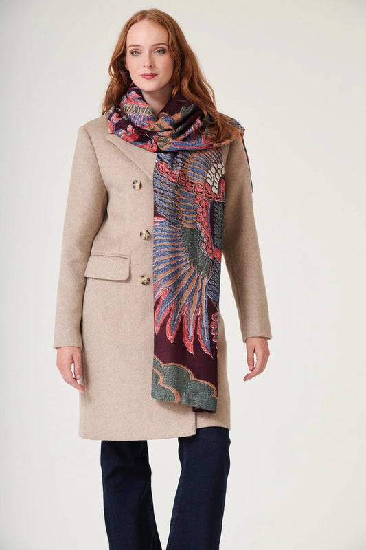 picture of One Hundred Stars Scarf Crane Plum - Number Two - womens - fashion - accessories - One Hundred Stars 1