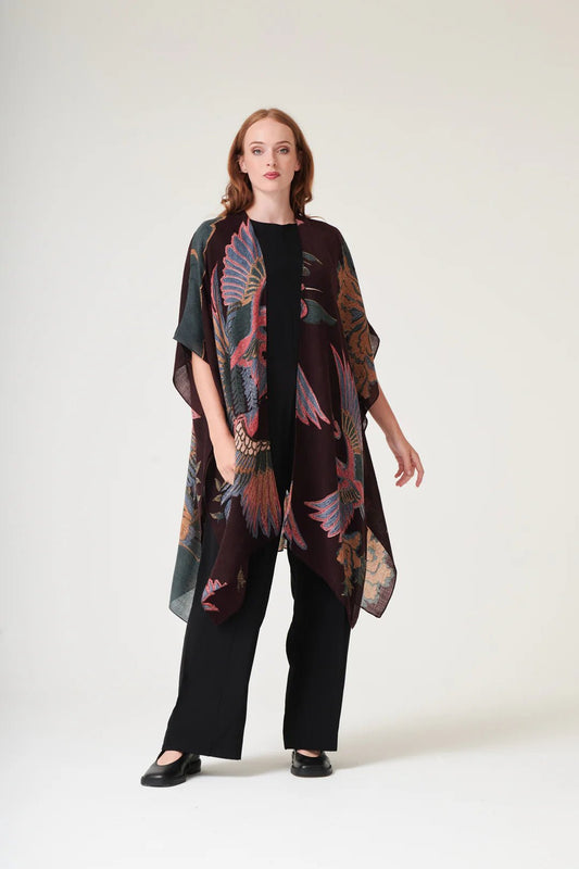 picture of One Hundred Stars Wool Throwover Crane Plum - Number Two - womens - fashion - accessories - One Hundred Stars 1