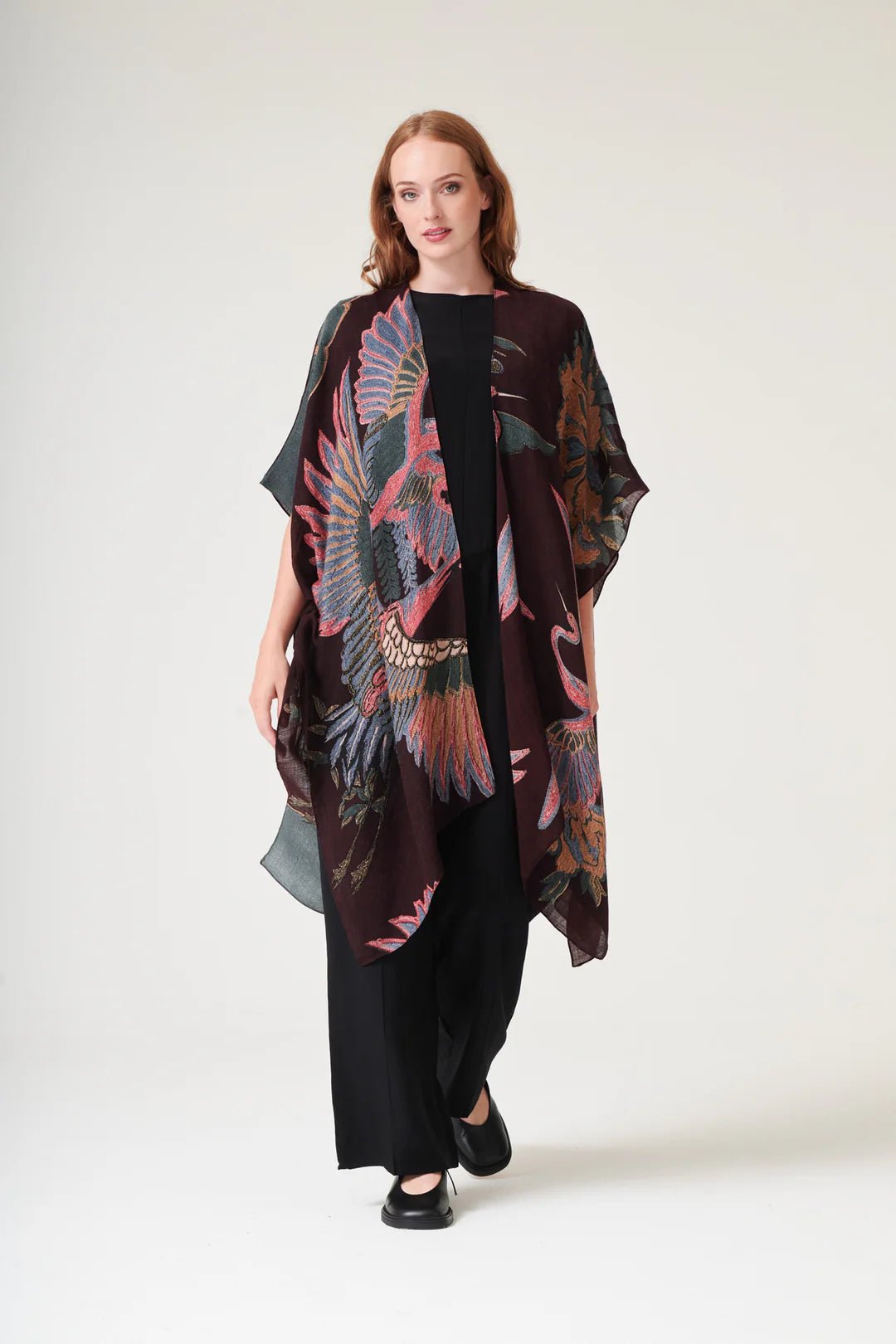 picture of One Hundred Stars Wool Throwover Crane Plum - Number Two - womens - fashion - accessories - One Hundred Stars 2