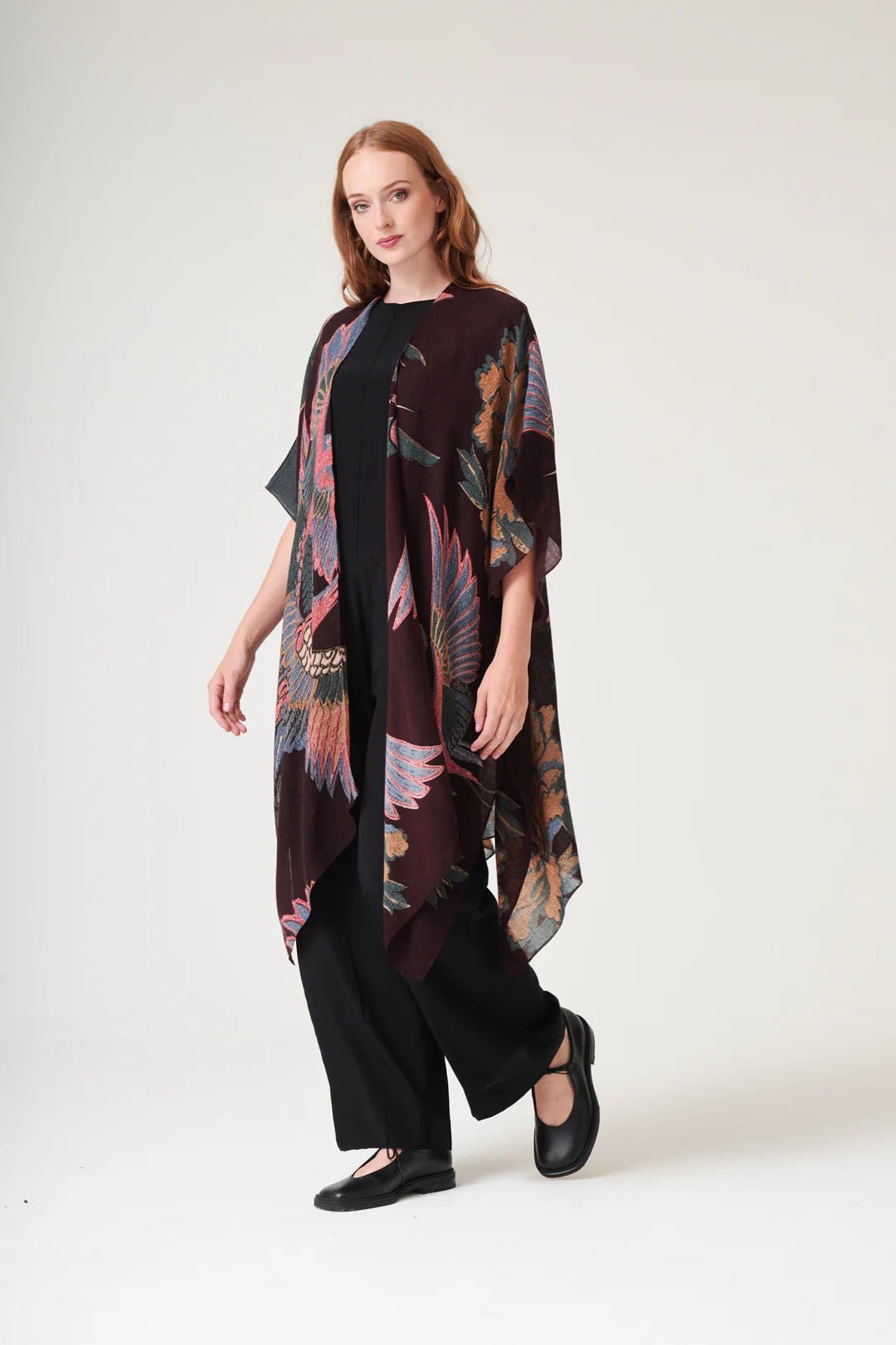 picture of One Hundred Stars Wool Throwover Crane Plum - Number Two - womens - fashion - accessories - One Hundred Stars 3