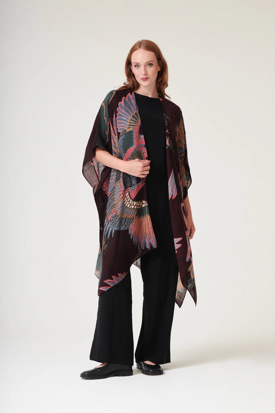 picture of One Hundred Stars Wool Throwover Crane Plum - Number Two - womens - fashion - accessories - One Hundred Stars 4