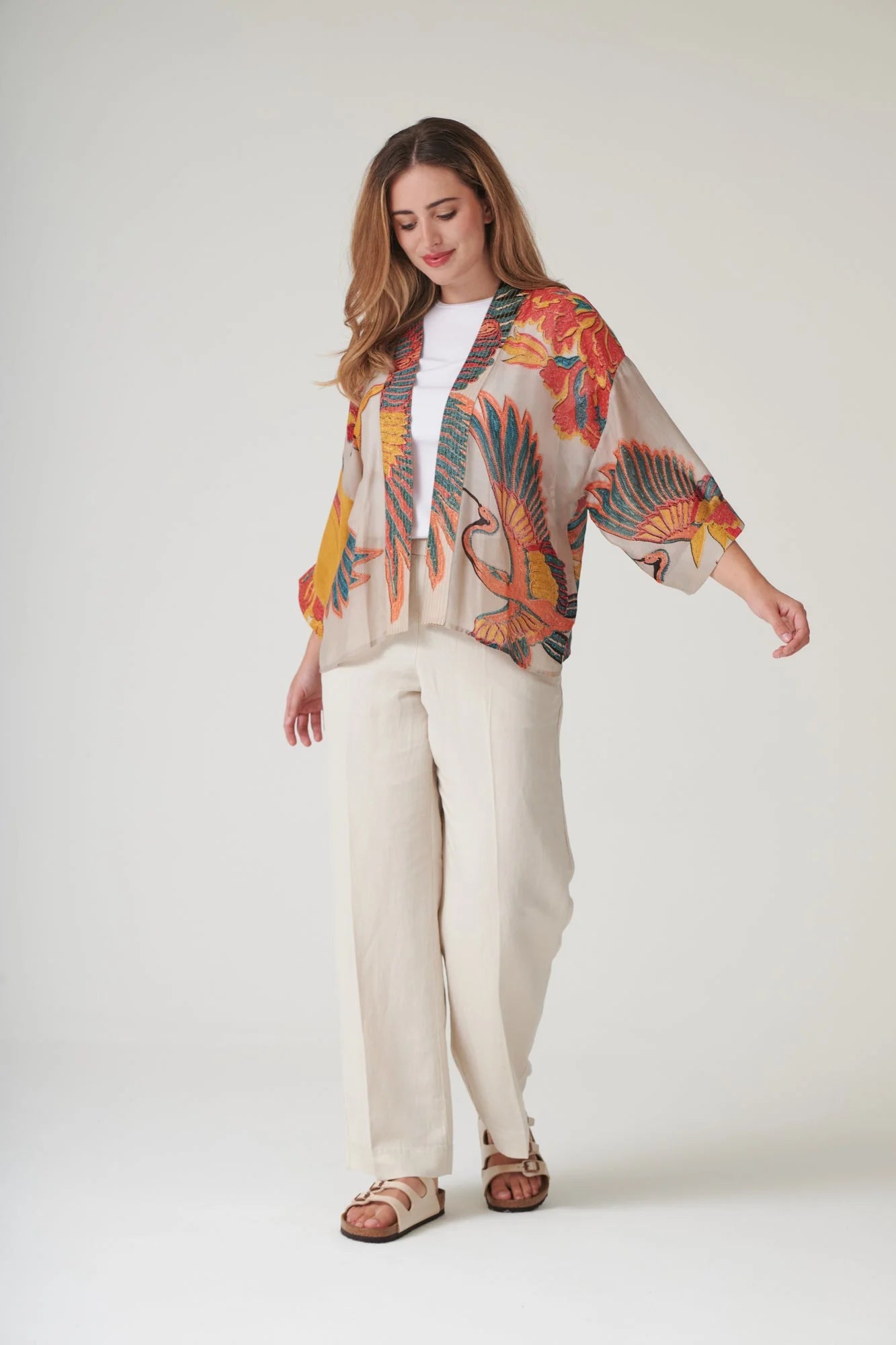 picture of One Hundred Stars Kimono - Crane Stone - Number Two - womens - fashion - clothing - One Hundred Stars 7