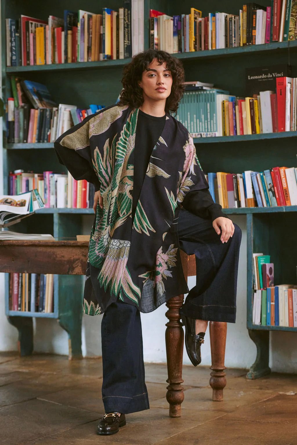 picture of One Hundred Stars Wool Throwover Crane Emerald - Number Two - womens - fashion - accessories - One Hundred Stars 4