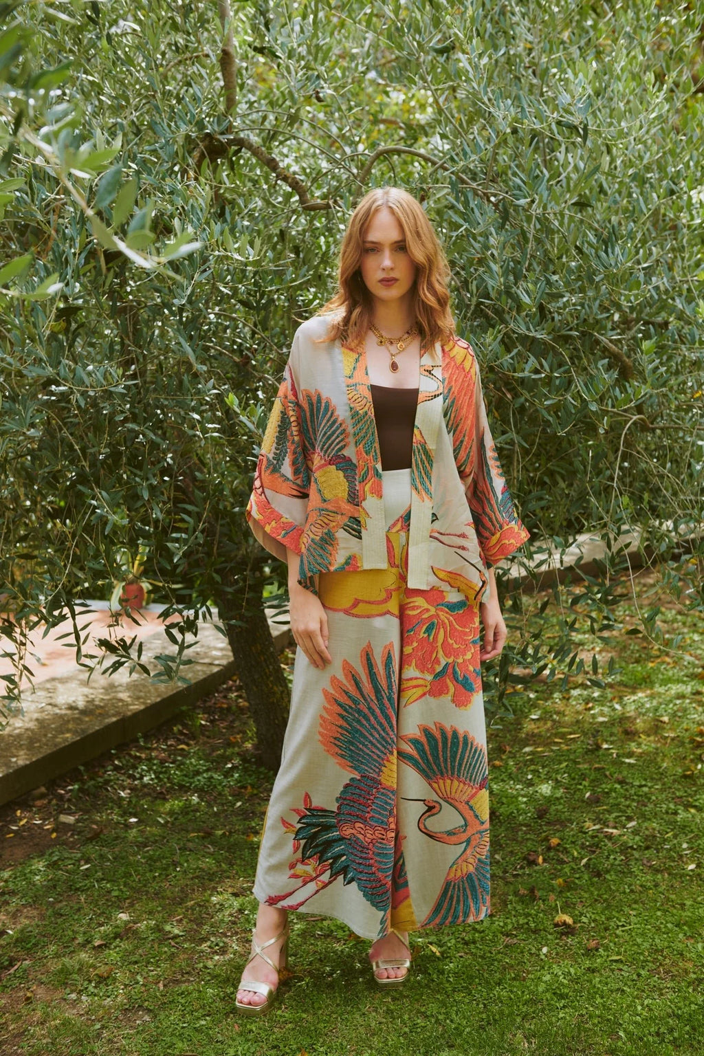 picture of One Hundred Stars Kimono - Crane Stone - Number Two - womens - fashion - clothing - One Hundred Stars 3