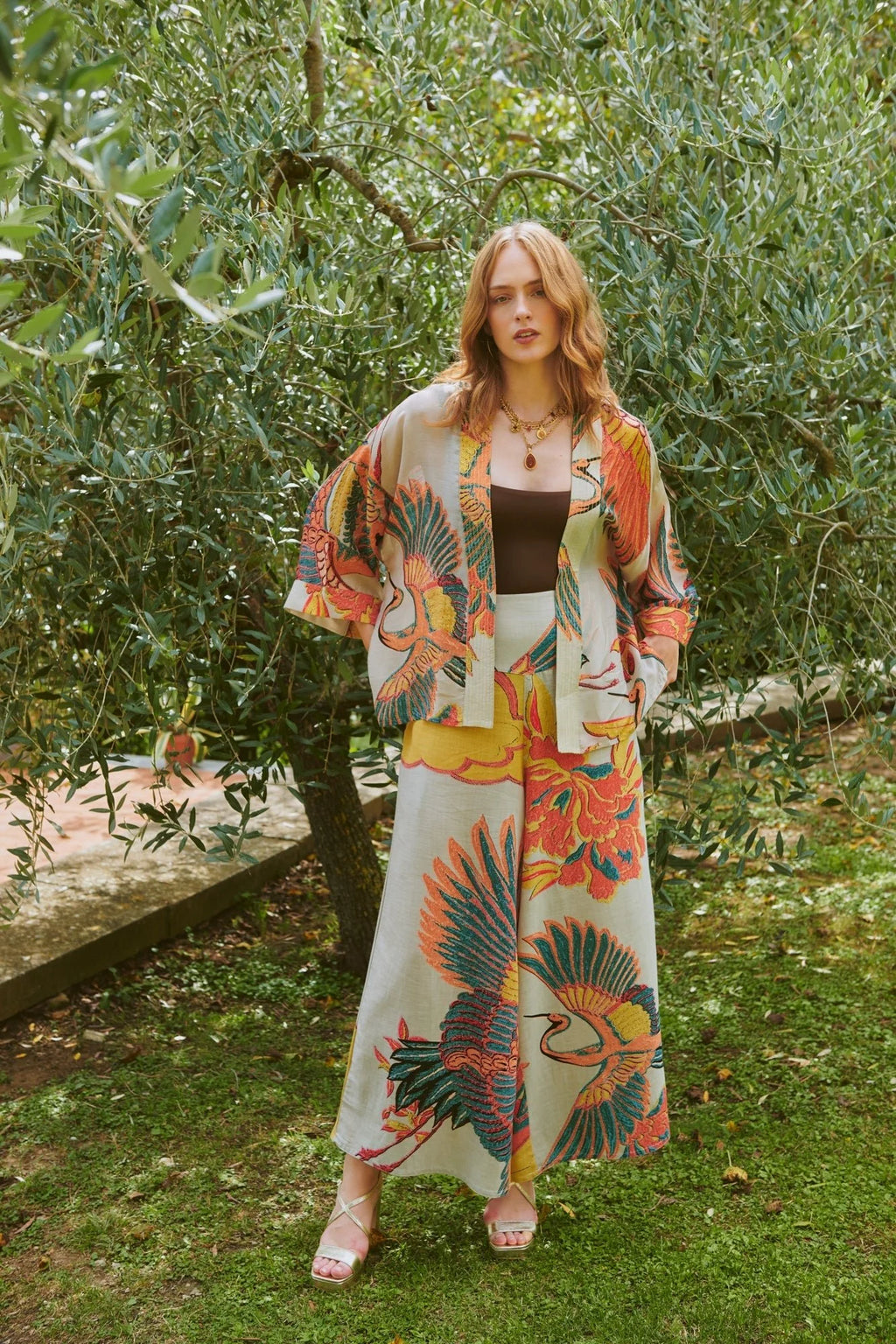 picture of One Hundred Stars Kimono - Crane Stone - Number Two - womens - fashion - clothing - One Hundred Stars 4