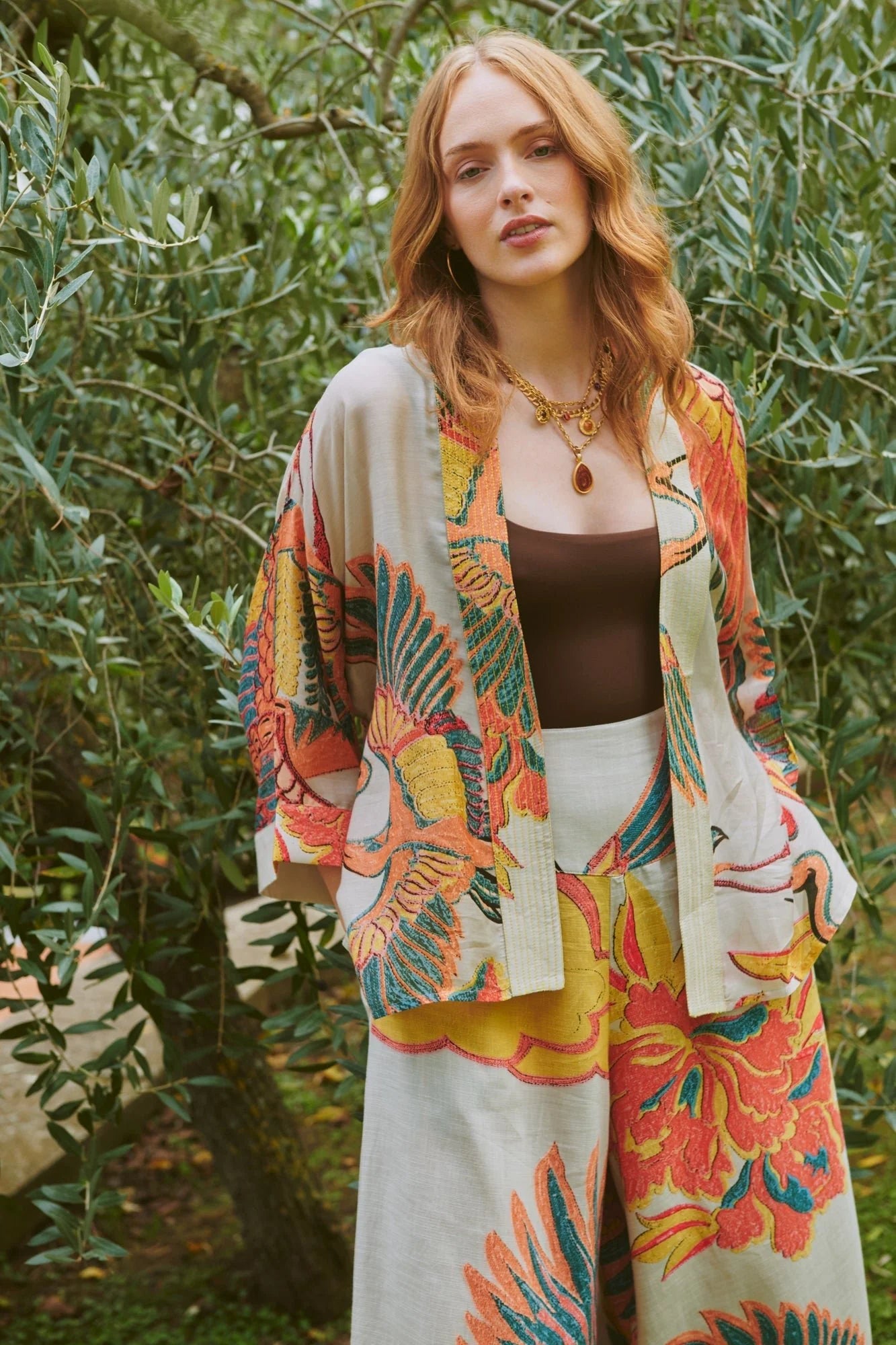 picture of One Hundred Stars Kimono - Crane Stone - Number Two - womens - fashion - clothing - One Hundred Stars 1