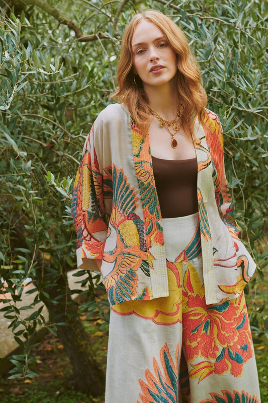 picture of One Hundred Stars Kimono - Crane Stone - Number Two - womens - fashion - clothing - One Hundred Stars 1