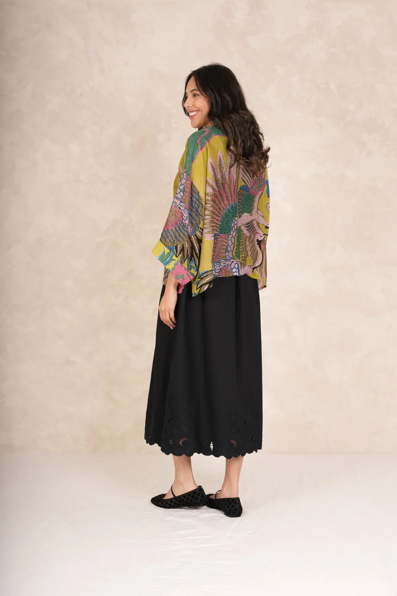 picture of One Hundred Stars Kimono - Crane Olive - Number Two - womens - fashion - clothing - One Hundred Stars 5
