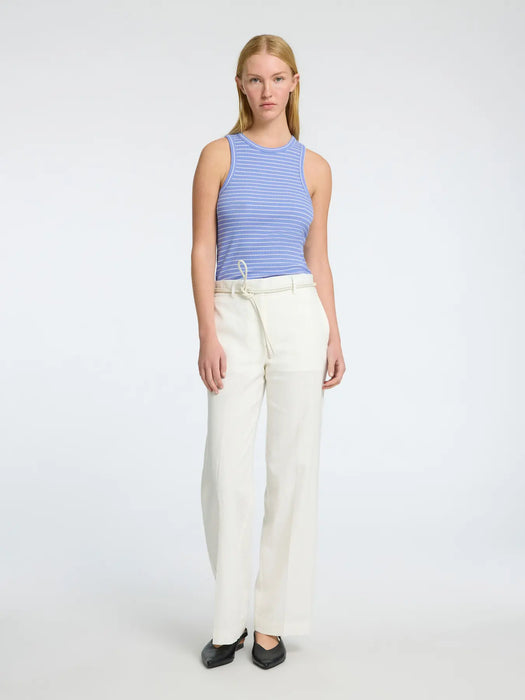 Selected Femme Anna Striped Tank Top Cornflower Blue Snow White