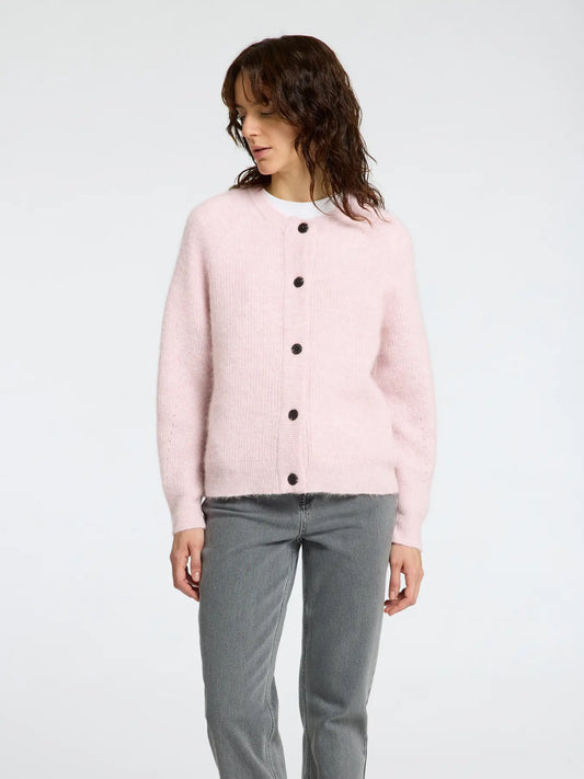 Selected Femme Lulu LS Knit Cardigan Bleached Mauve