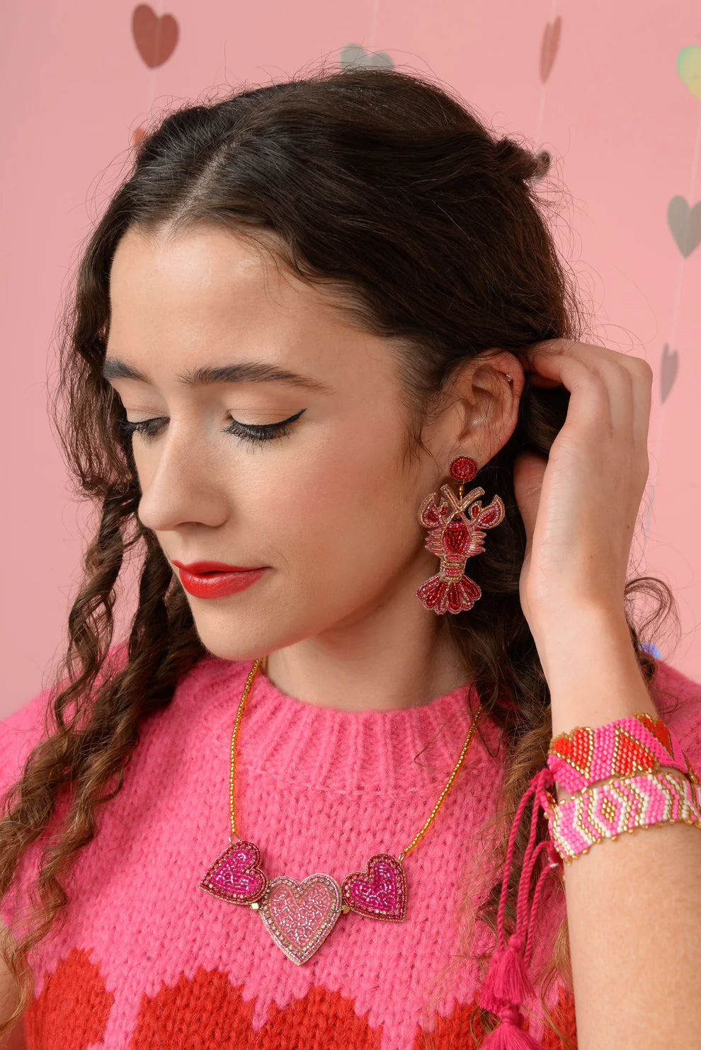 My Doris Beaded Earring - Lobster Love