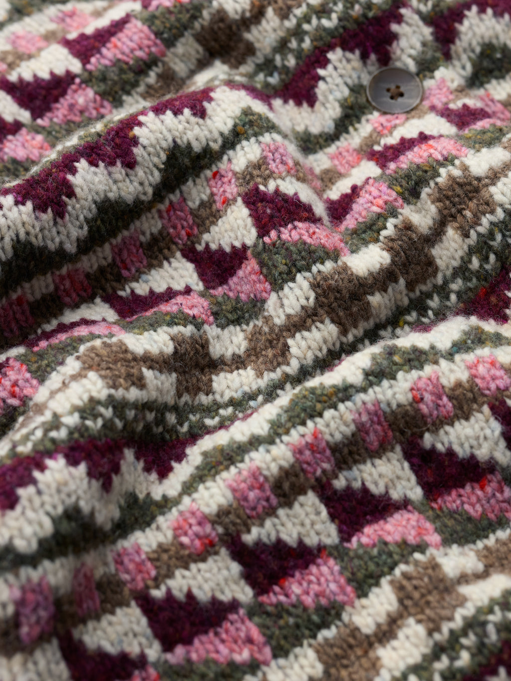 Seasalt Dawson Pick Zig Zag Cardigan Fairisle - Dark Hellebore