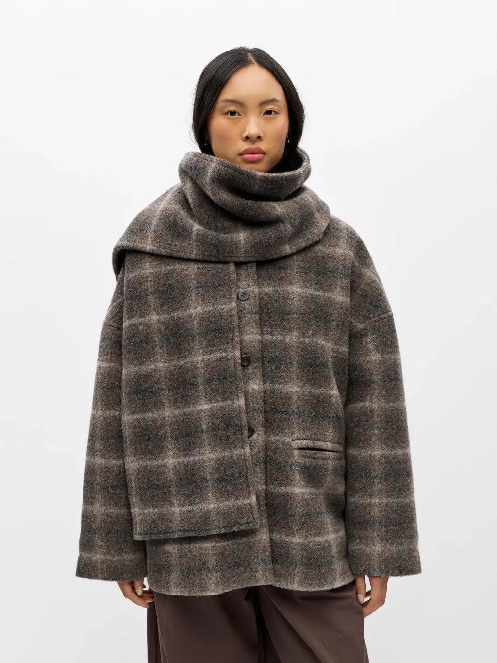 picture of Object Maise Scarf Jacket - Carafe/Check - Number Two - womens - fashion - clothing - Object 1