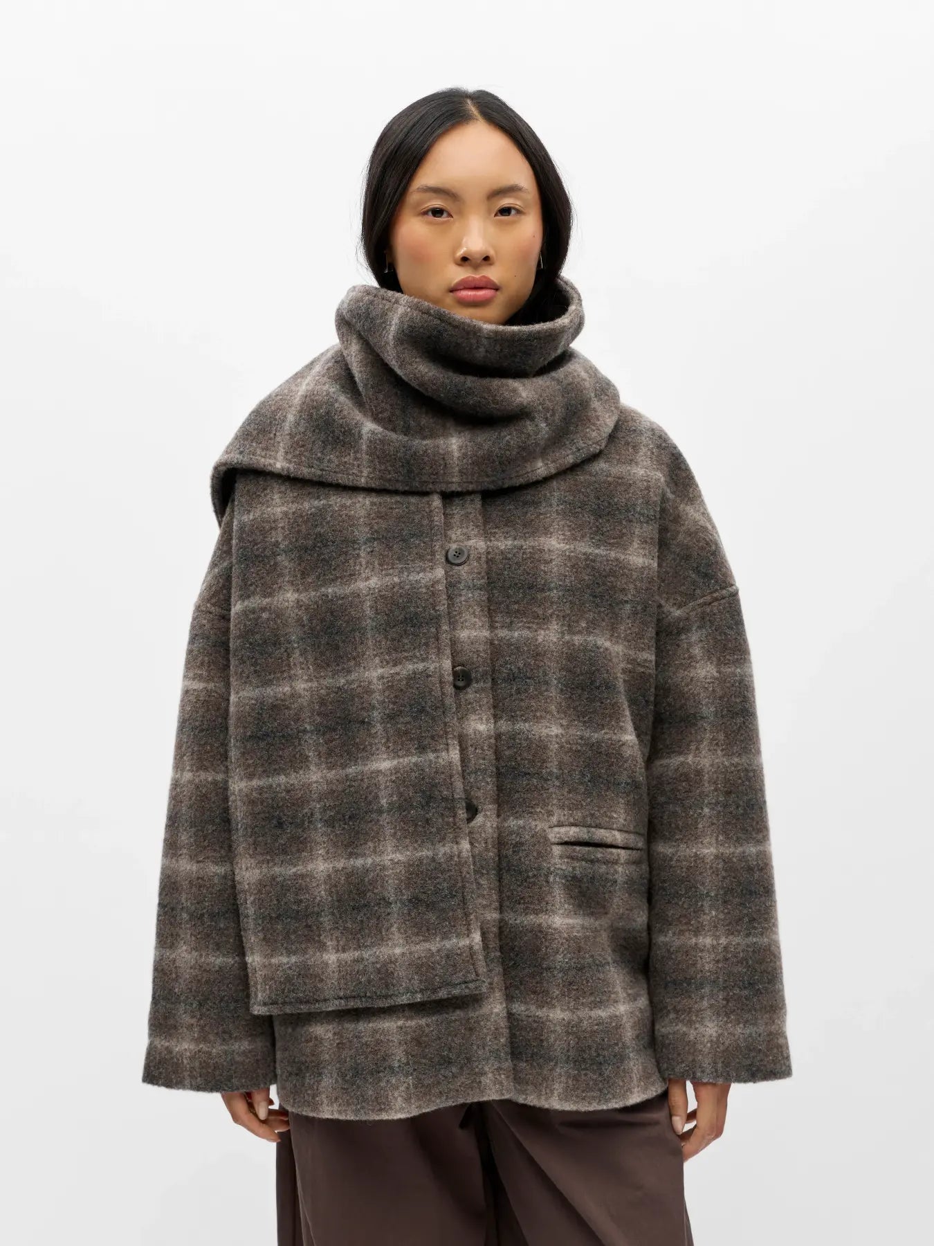 picture of Object Maise Scarf Jacket - Carafe/Check - Number Two - womens - fashion - clothing - Object 1