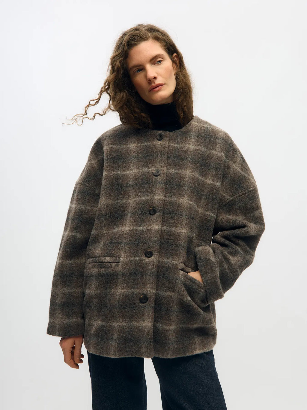 picture of Object Maise Scarf Jacket - Carafe/Check - Number Two - womens - fashion - clothing - Object 7