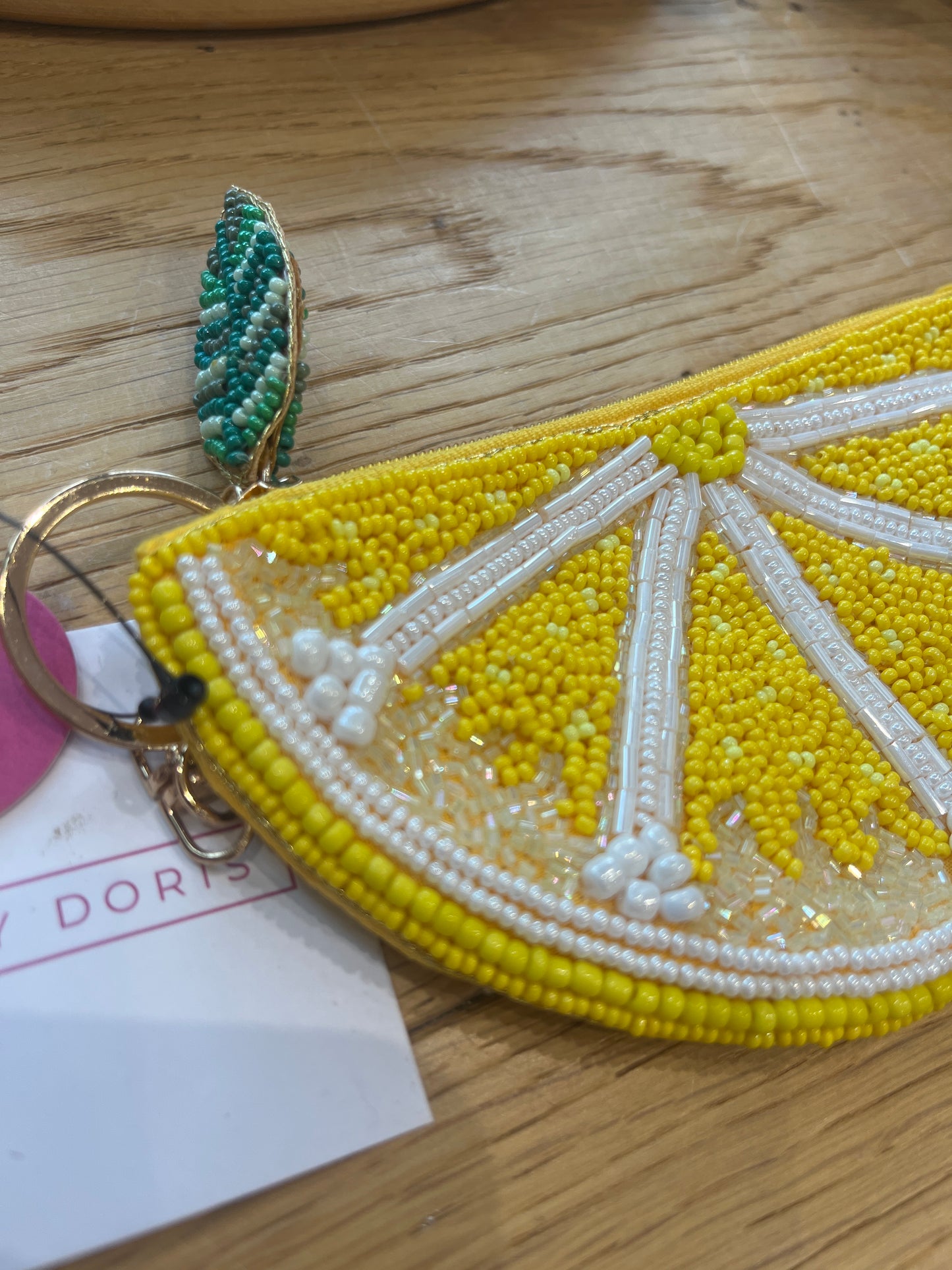 My Doris Purse with Keyring - Beaded Lemon Segment