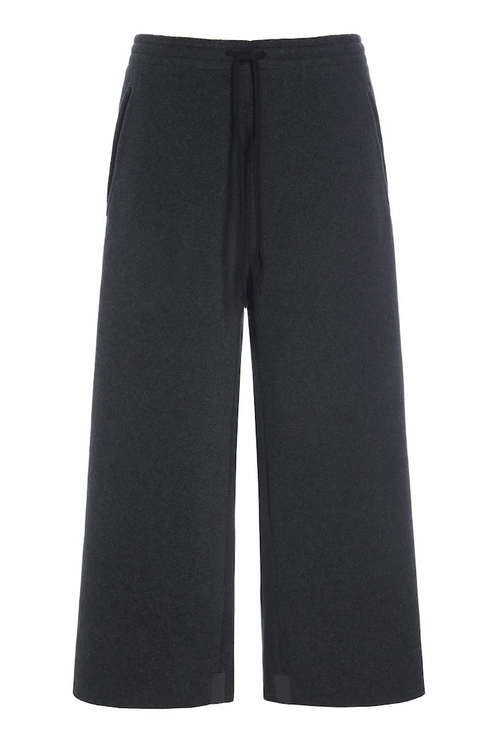 picture of Henriette Steffensen Flare Trouser 3/4 Length - Soft Black - Number Two - womens - fashion - clothing - Henriette Steffensen 1