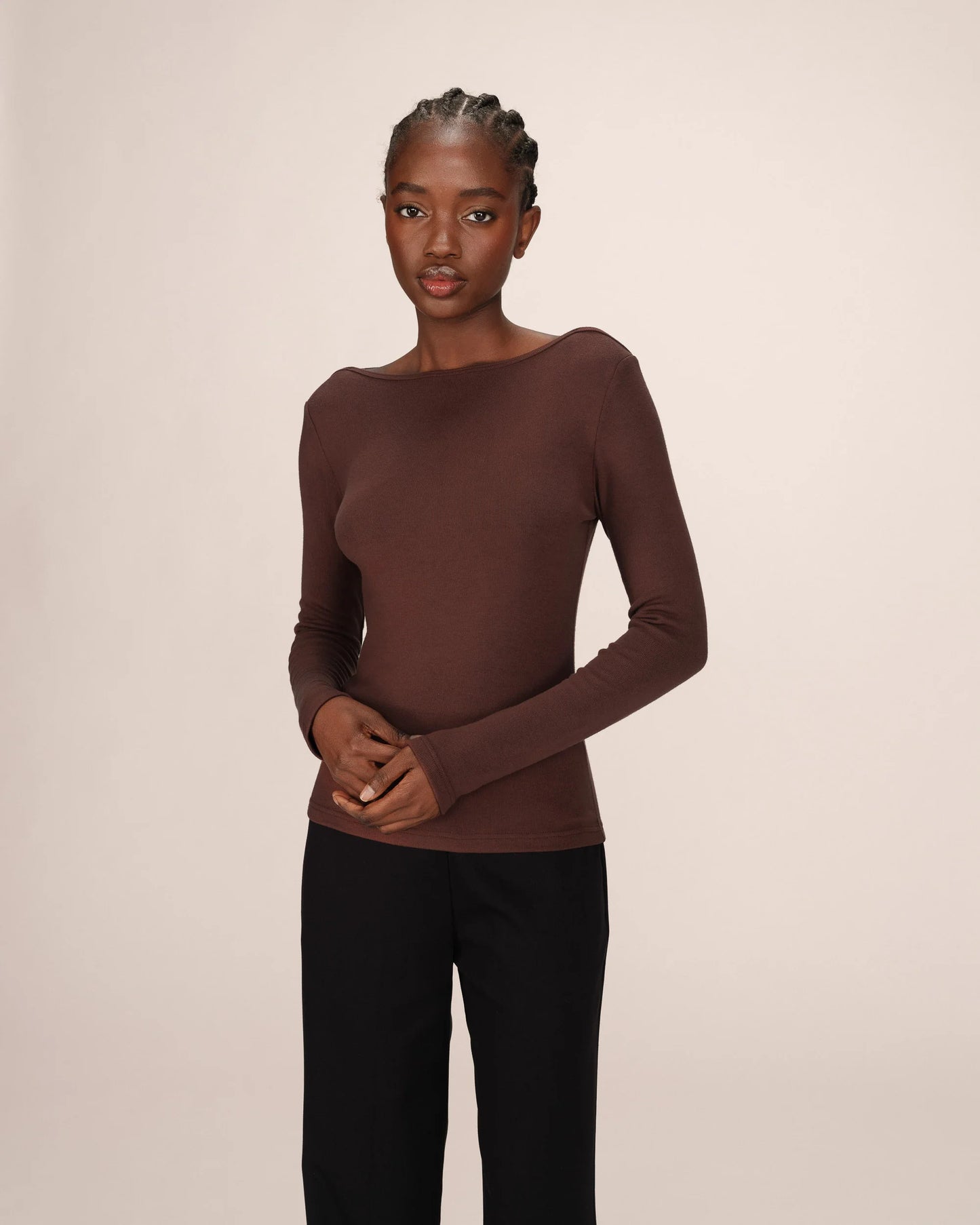 picture of Grace & Mila Stanley T-Shirt - Chocolate - Number Two - womens - fashion - clothing - Grace & Mila 1