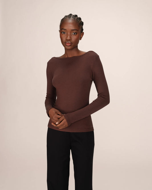 picture of Grace & Mila Stanley T-Shirt - Chocolate - Number Two - womens - fashion - clothing - Grace & Mila 1