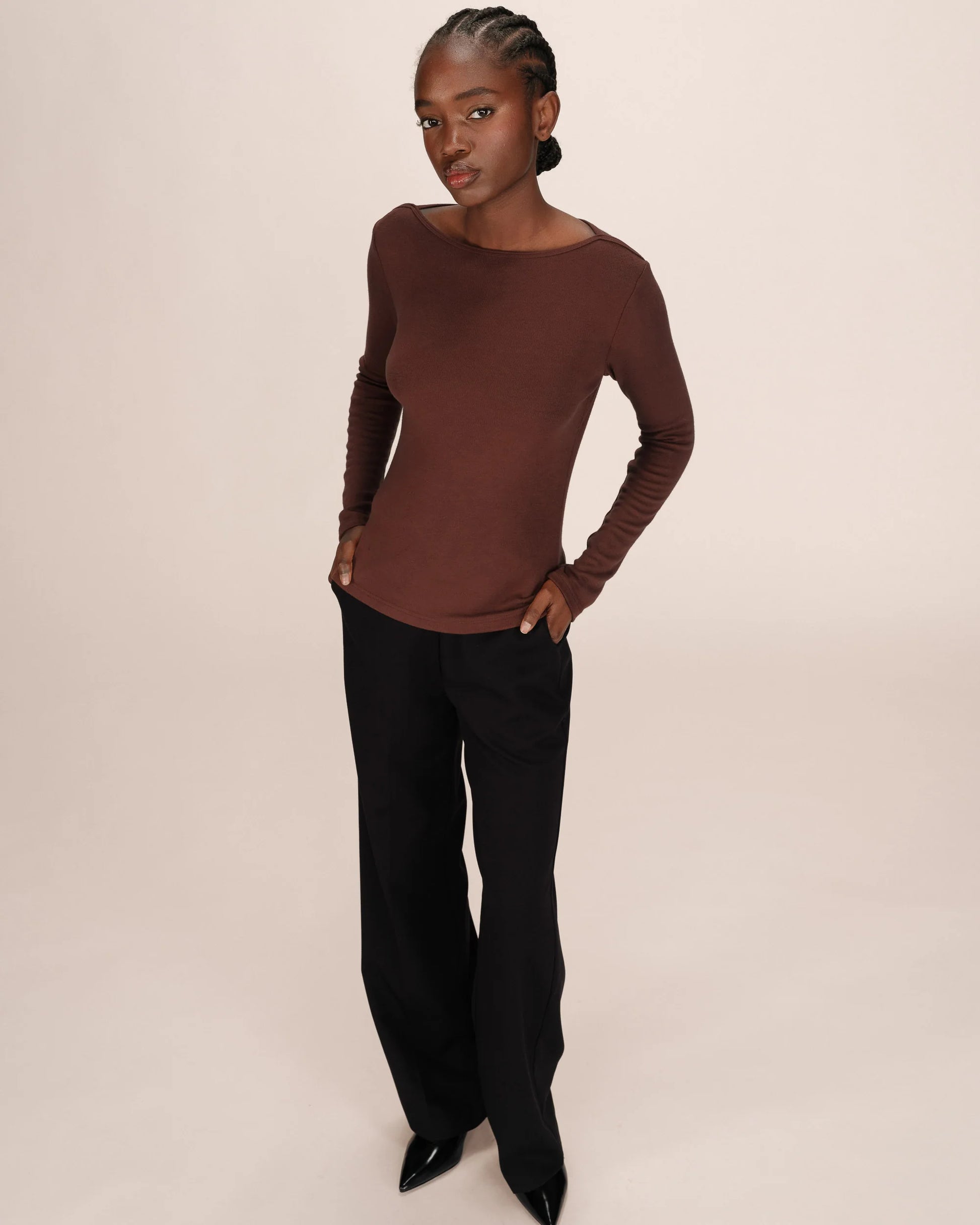 picture of Grace & Mila Stanley T-Shirt - Chocolate - Number Two - womens - fashion - clothing - Grace & Mila 4