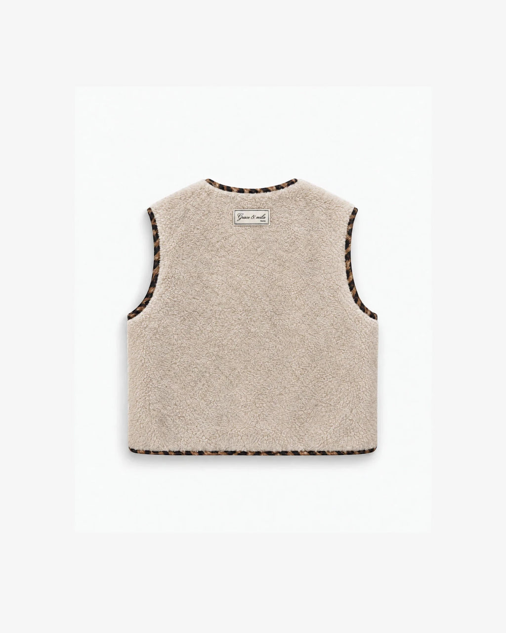 picture of Grace & Mila Alexis Cord/Teddy Reversible Gilet - Leopard/Beige - Number Two - womens - fashion - clothing - Grace & Mila 7