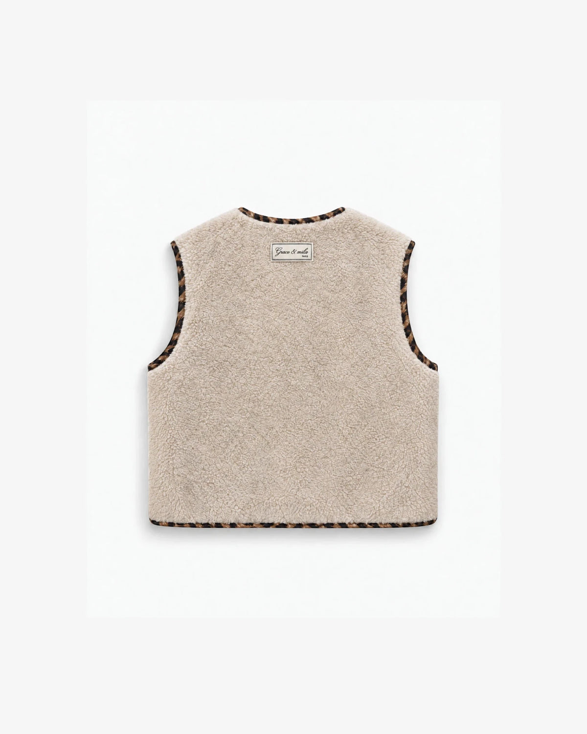 picture of Grace & Mila Alexis Cord/Teddy Reversible Gilet - Leopard/Beige - Number Two - womens - fashion - clothing - Grace & Mila 7