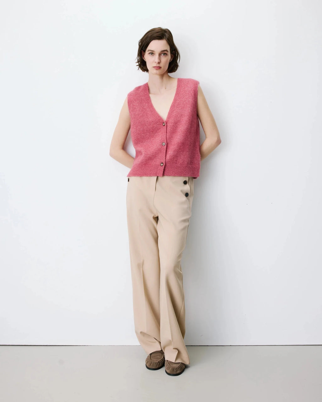 picture of Grace & Mila NARS Knit Tank W/Buttons - Blush - Number Two - womens - fashion - clothing - Grace & Mila 4