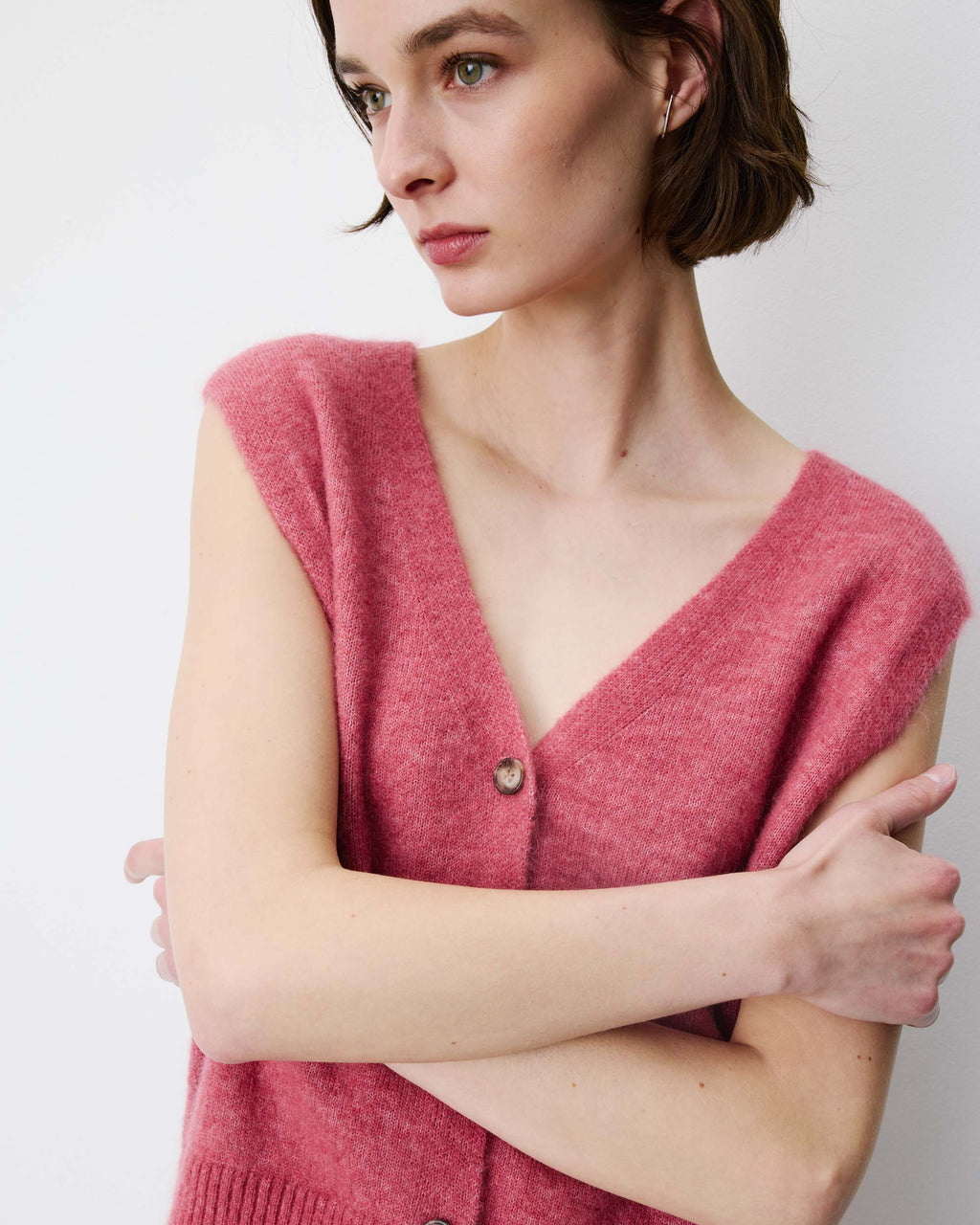 picture of Grace & Mila NARS Knit Tank W/Buttons - Blush - Number Two - womens - fashion - clothing - Grace & Mila 2