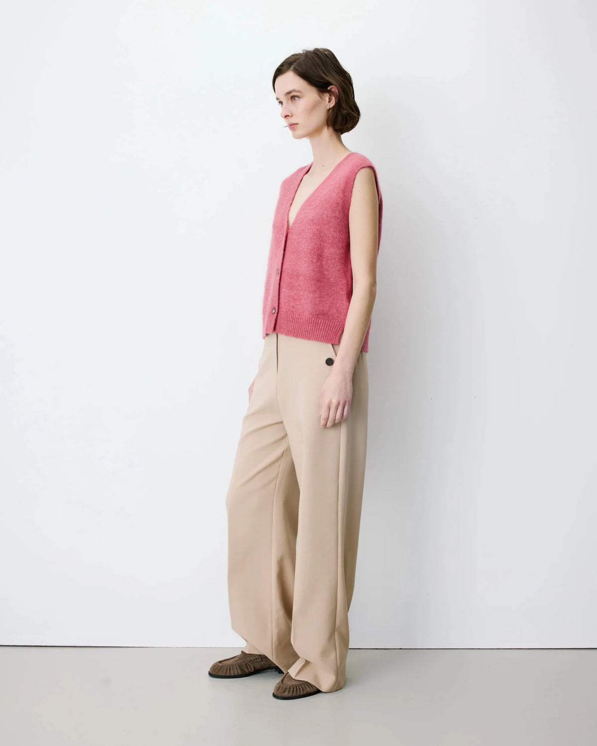 picture of Grace & Mila NARS Knit Tank W/Buttons - Blush - Number Two - womens - fashion - clothing - Grace & Mila 5