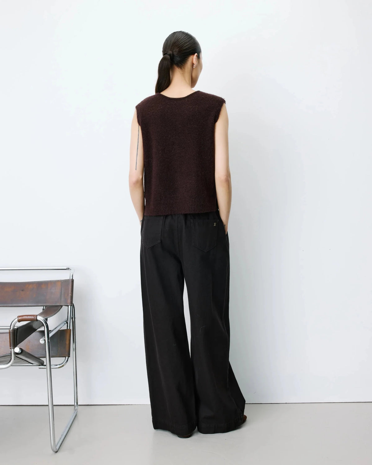 picture of Grace & Mila NARS Knit Tank W/Buttons - Chocolate - Number Two - womens - fashion - clothing - Grace & Mila 5