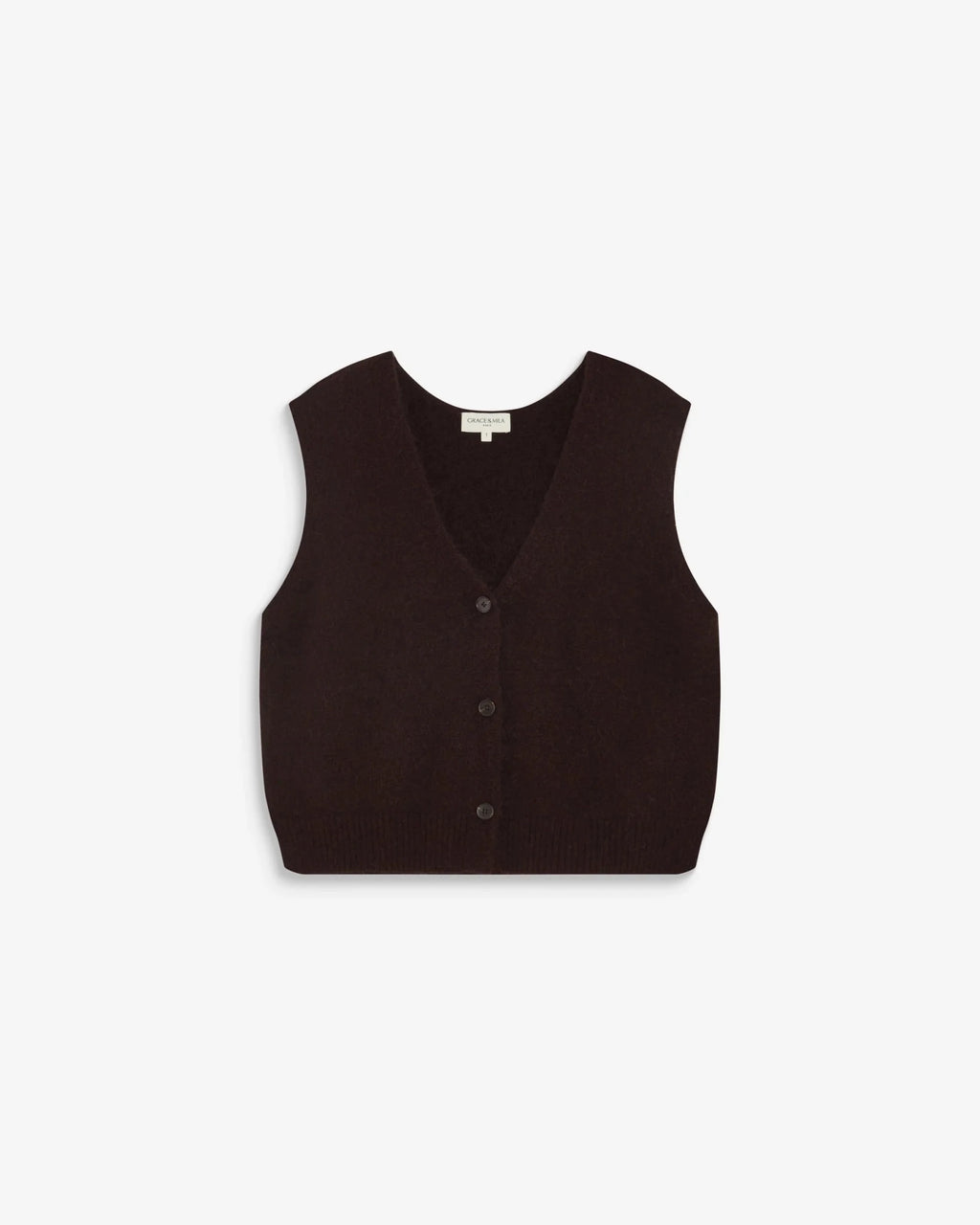 picture of Grace & Mila NARS Knit Tank W/Buttons - Chocolate - Number Two - womens - fashion - clothing - Grace & Mila 7
