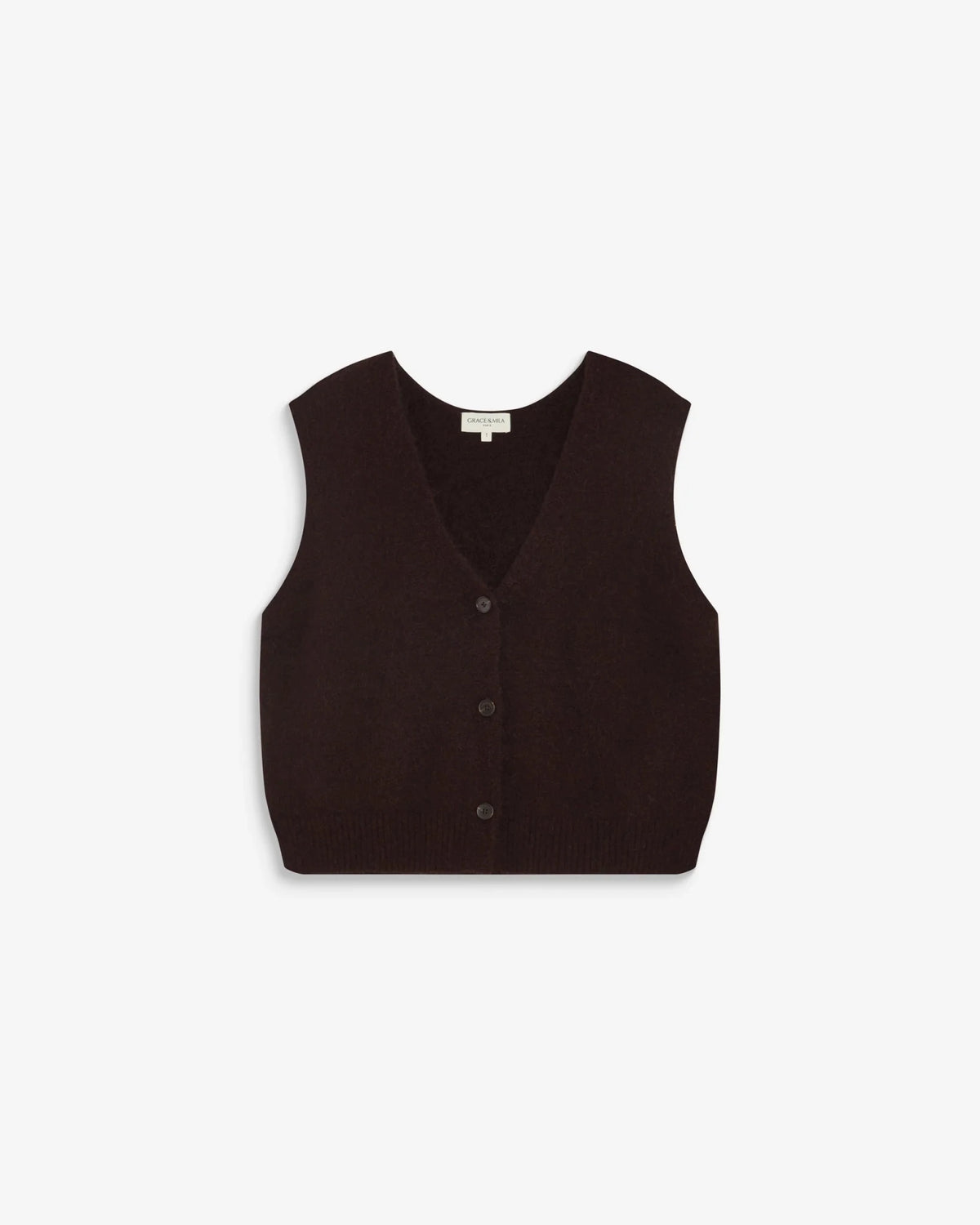 picture of Grace & Mila NARS Knit Tank W/Buttons - Chocolate - Number Two - womens - fashion - clothing - Grace & Mila 7