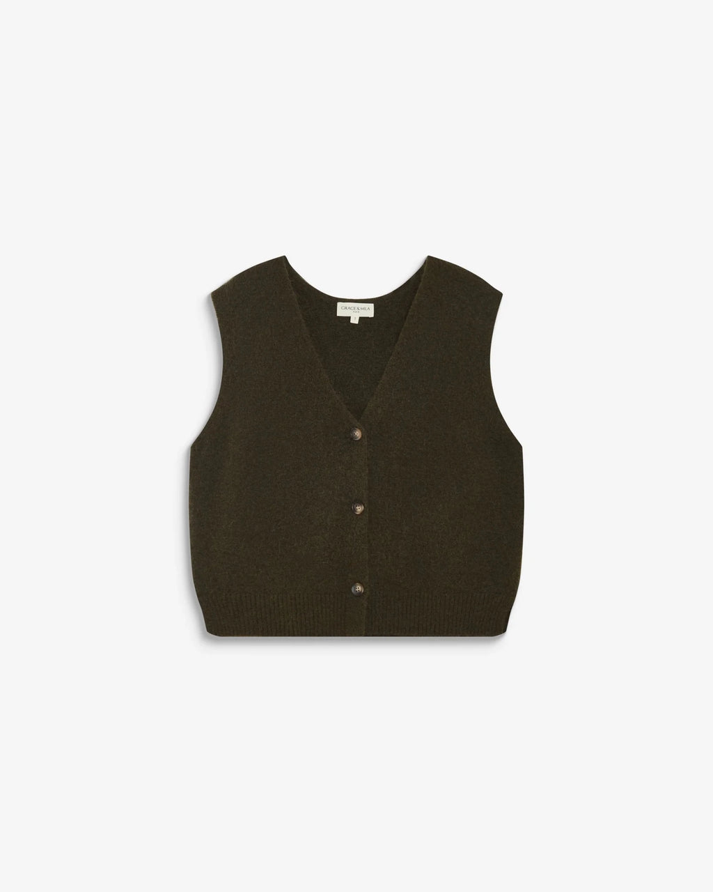 picture of Grace & Mila NARS Knit Tank W/Buttons - Khaki - Number Two - womens - fashion - clothing - Grace & Mila 6