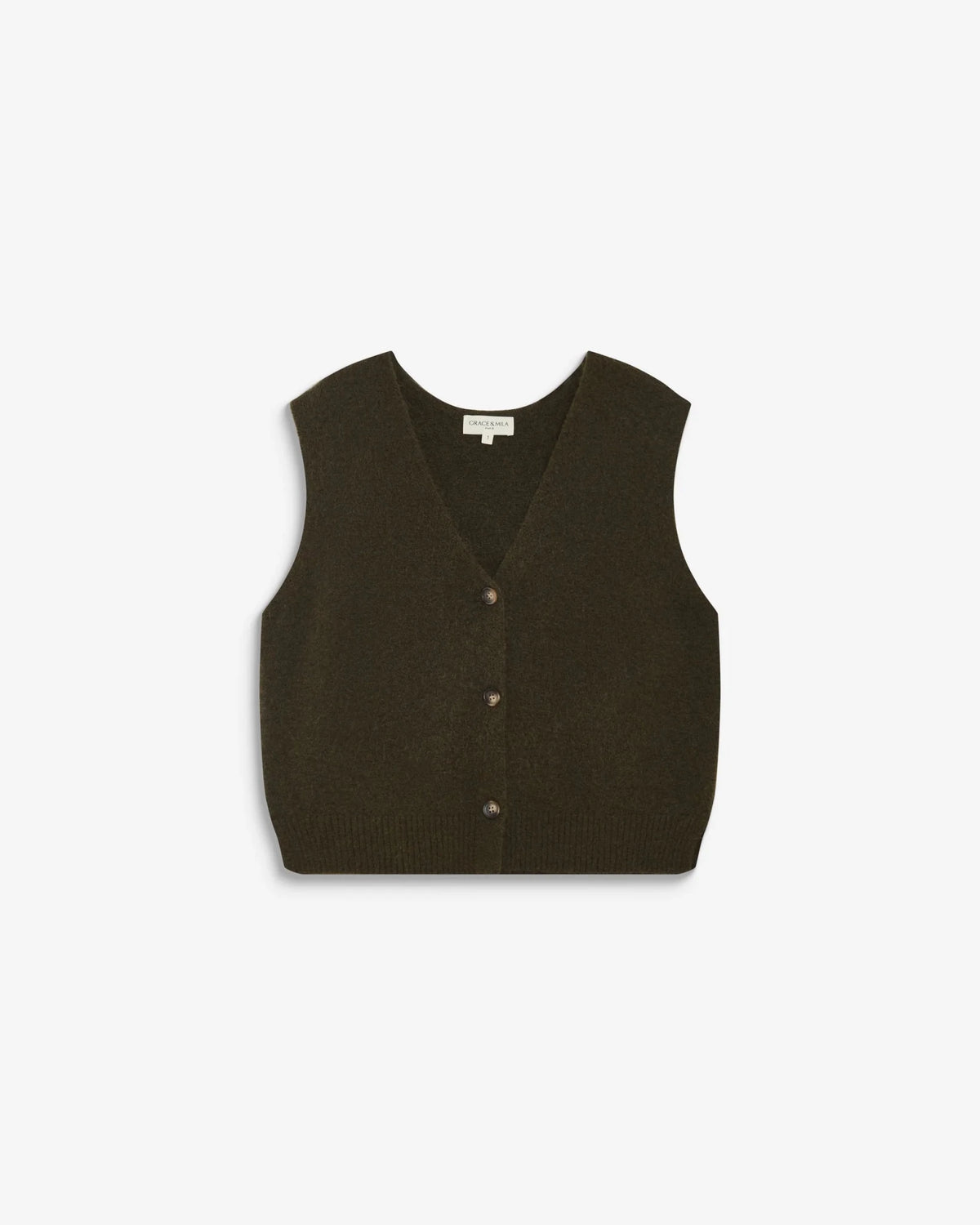 picture of Grace & Mila NARS Knit Tank W/Buttons - Khaki - Number Two - womens - fashion - clothing - Grace & Mila 6