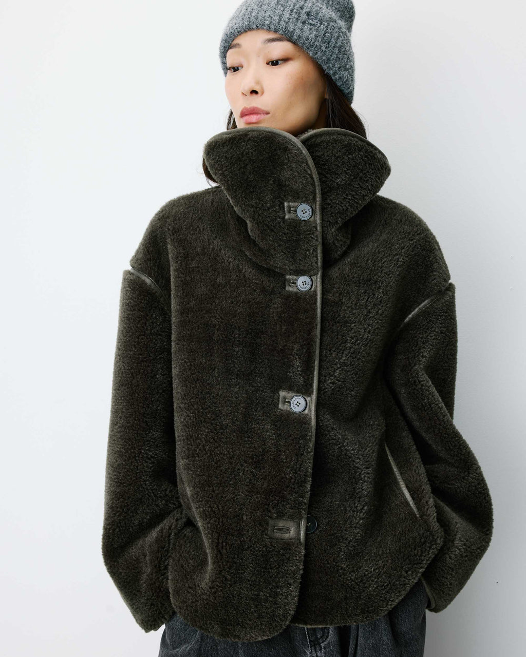 picture of Grace & Mila AMELIO Fur Coat - Khaki - Number Two - womens - fashion - clothing - Grace & Mila 1