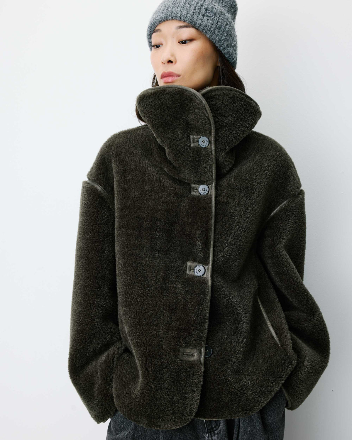 picture of Grace & Mila AMELIO Fur Coat - Khaki - Number Two - womens - fashion - clothing - Grace & Mila 1