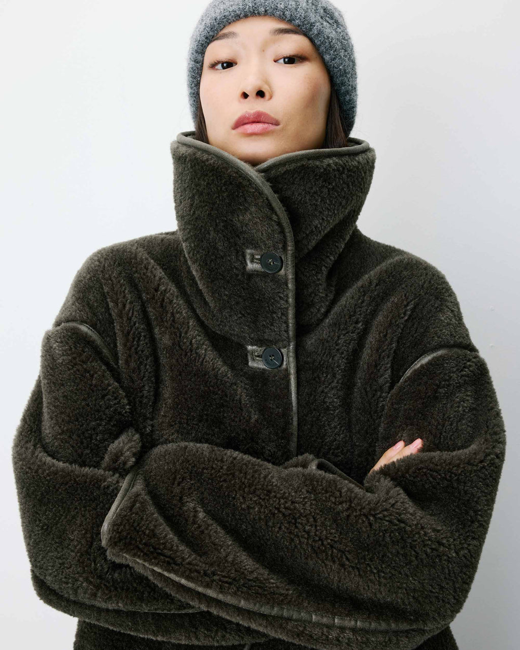picture of Grace & Mila AMELIO Fur Coat - Khaki - Number Two - womens - fashion - clothing - Grace & Mila 2