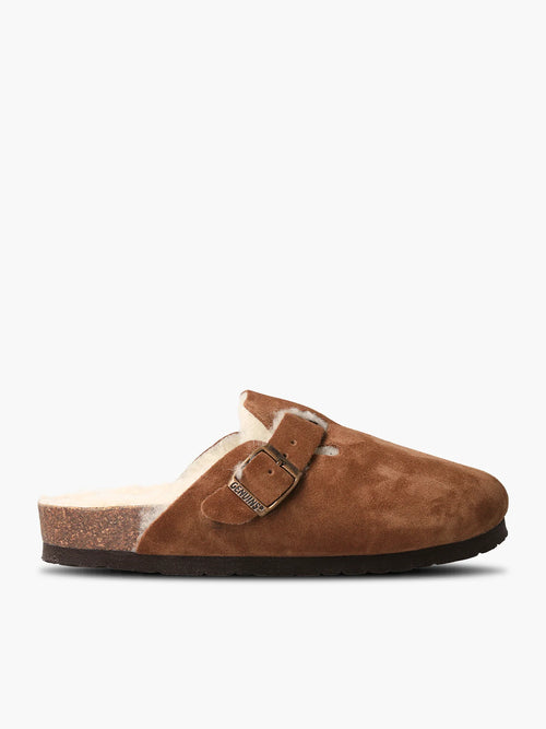 picture of Genuins Riva Suede Wool Clog - Almond - Number Two - womens - fashion - Footwear - Genuins 1