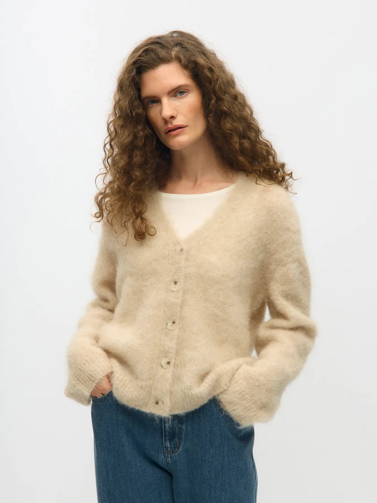 picture of Object Harry Cardigan - Birch Melange - Number Two - womens - fashion - clothing - Object 1