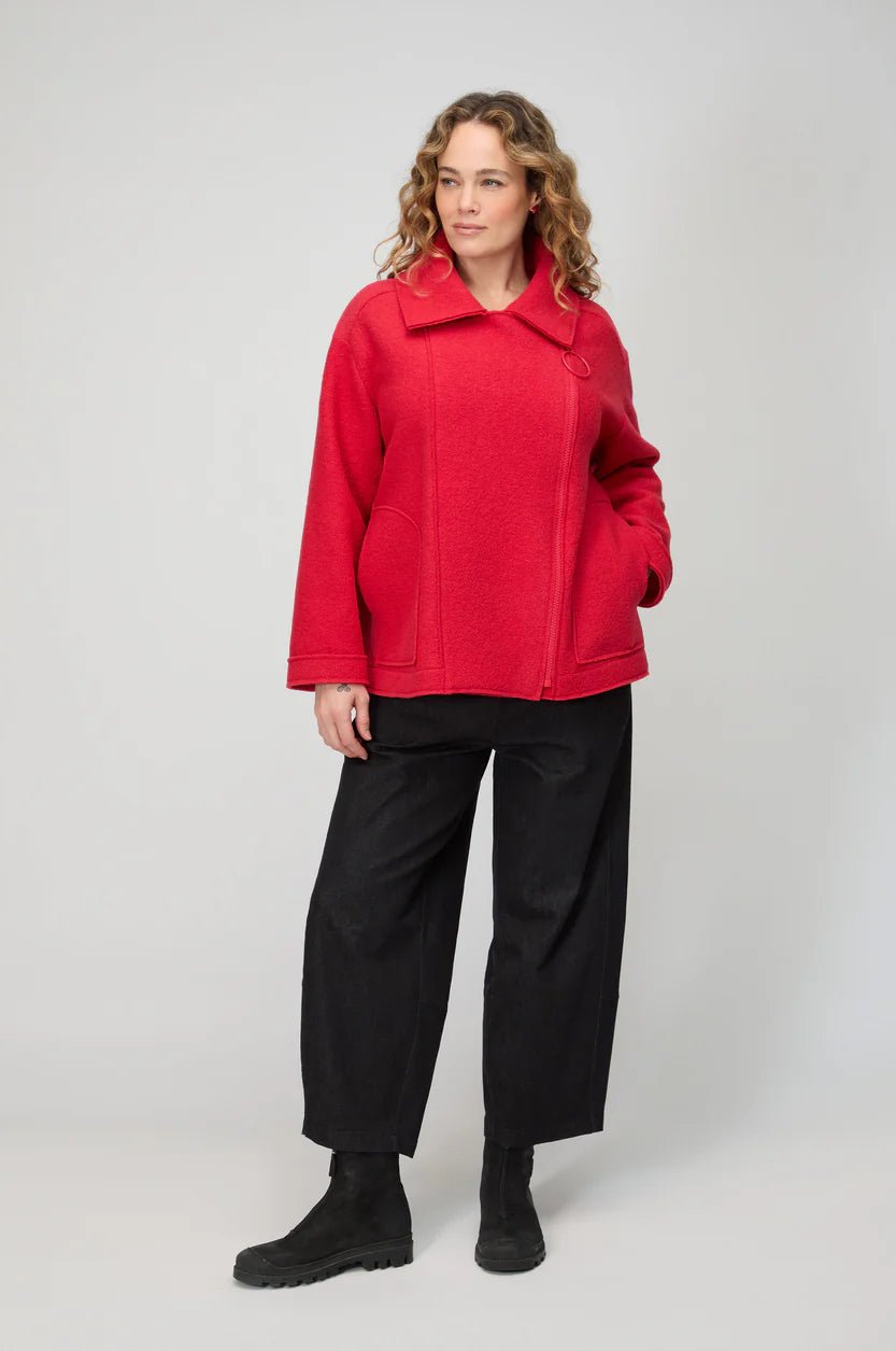 picture of Sahara Boiled Wool Jacket - Tomato - Number Two - womens - fashion - clothing - Sahara 5
